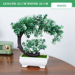 bonsaï artificiel pot blanc feuilles vertes fleurs roses intérieur extérieur exposition classique décoration maison