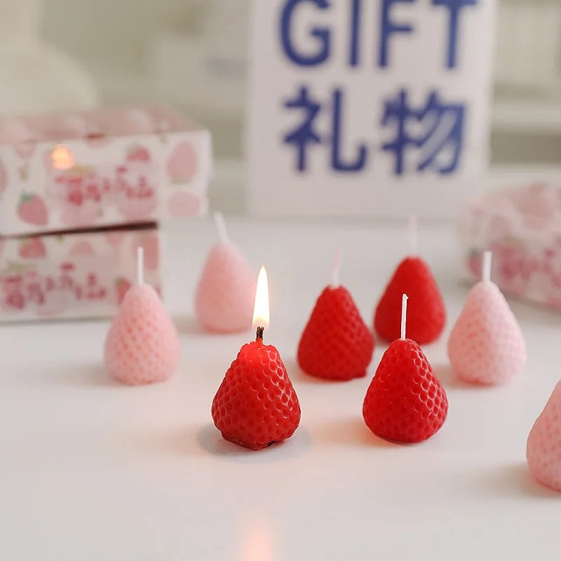 bougies parfumées fraises rose rouge aromathérapie décoration maison créative box cadeau