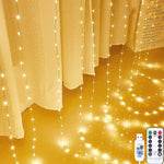 rideau lumineux led blanc doré moderne transparent télécommande usb adaptable noël ramadan nouvel an