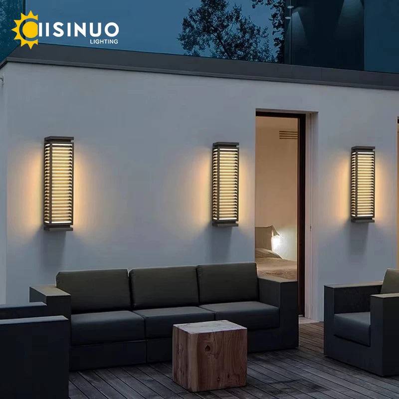 appliques murales led noir contemporaines ip65 extérieures acier inoxydable résistantes hydrofuge