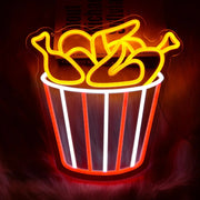Enseigne au néon frites LED jaune tasse rouge blanche décoration murale cuisine restaurant bar cadeau original