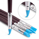 stylos pointe silicone bleu clair brun foncé pointes diverses modernes lisses opaques sculpteur nail