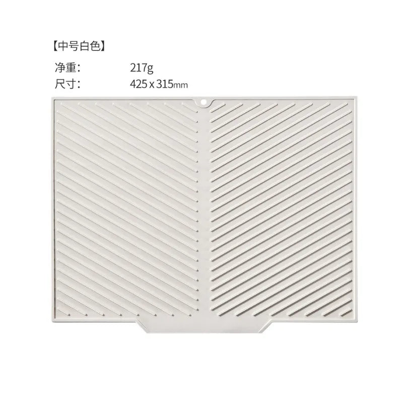 tapis cuisine silicone gris violet rayures diagonales moderne antidérapant respectueux environnement opaquet adhésif