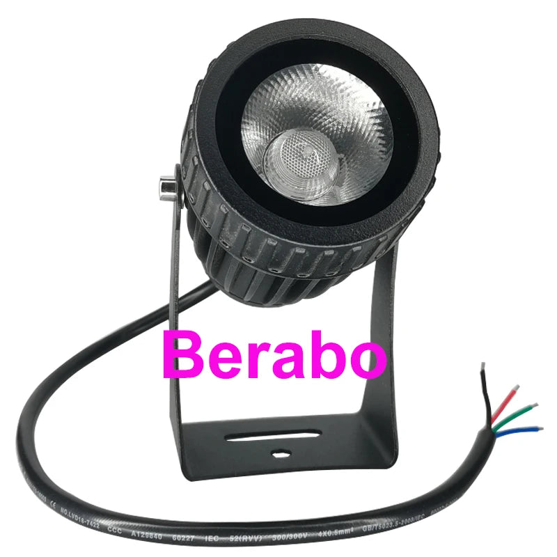 projecteur led extérieur rgb noir étanche jardin spot aménagement paysage lumière décor moderne 20w