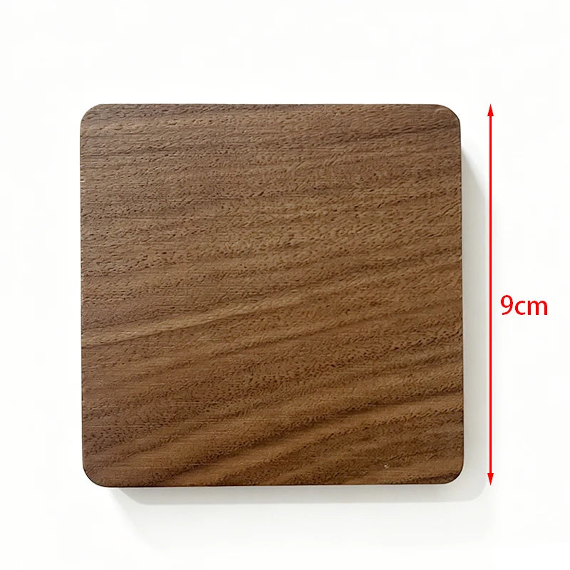 coasters bois naturels respectueux environnement minimaliste bois chêne noyer sets coeurs rectangles