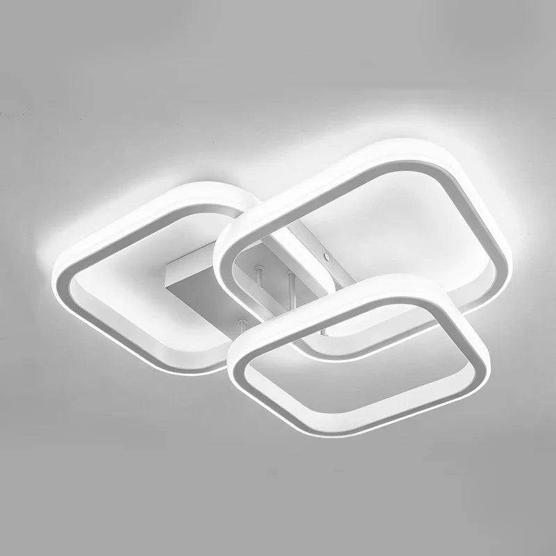 lampe led moderne noire blanc géométrique carré opaque minimaliste montée surface chambre salon