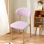 chaise moderne housse élastique violet rose bleu vert beige rayures diagonales salon chambre cuisine