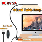 Lampe de bureau LED réglable avec pince pliante 360° - Lampe de chevet pour chambre à coucher