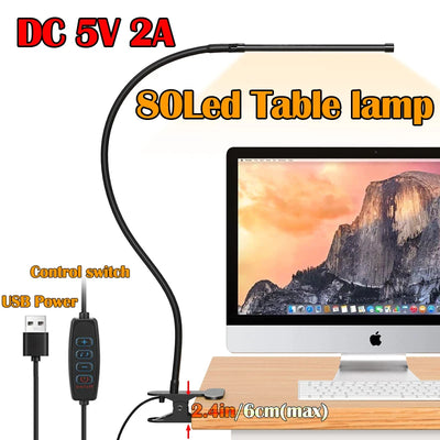 Lampe de bureau LED réglable avec pince pliante 360° en couleur bleue