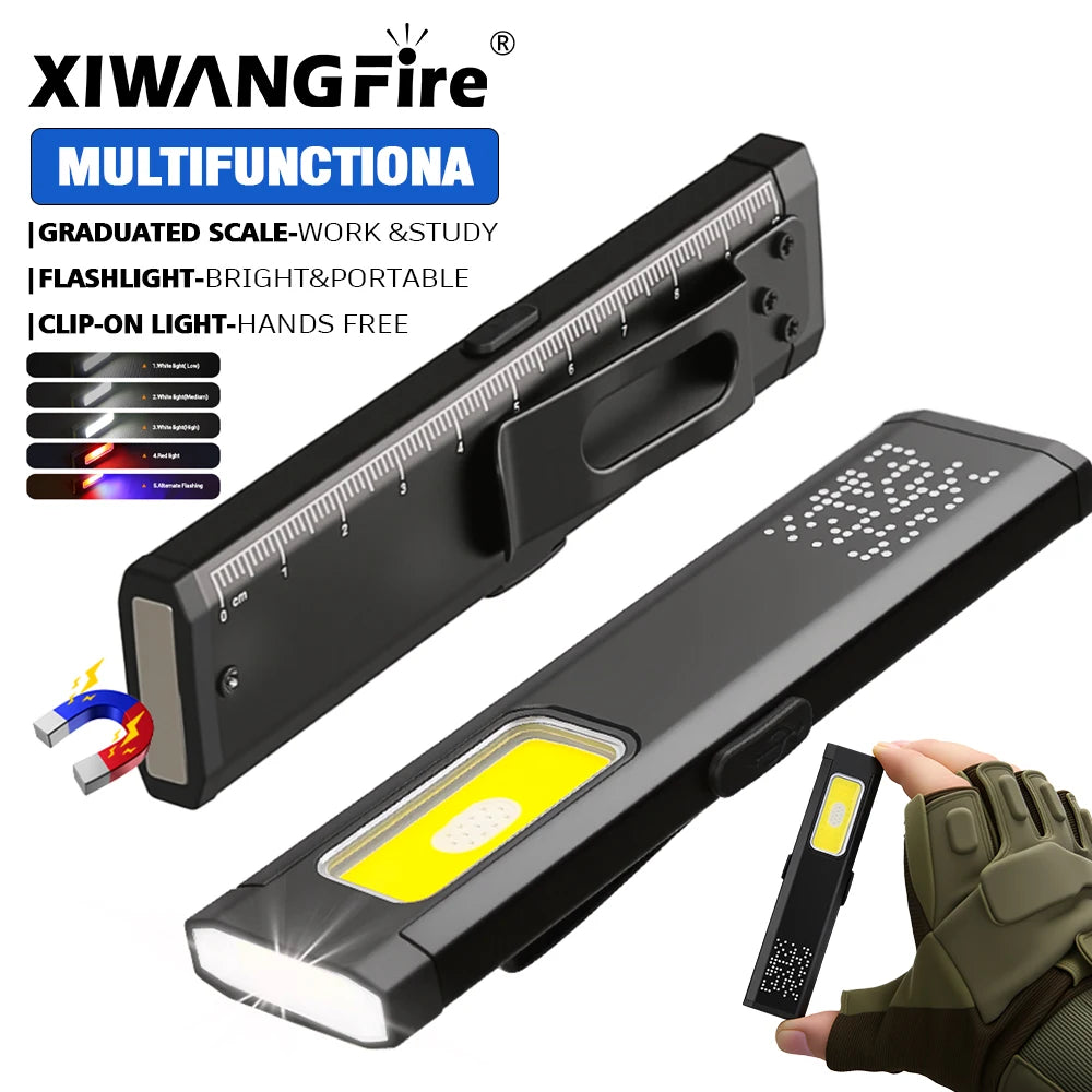 lampe torche led rechargeable portable lampe poche travail extérieure étanche aimant clip multifonctionnelle intense