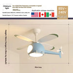 lampe suspension avion moderne gris blanc contemporain enfant chambre ventilateur lumière aéronef chambre enfants