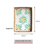 plateau rotin marron clair motif floral boho chic moderne décoration maison rustique table basse