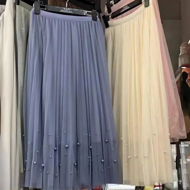 jupe plissée classique élégante polyester noir rose blanc bleu gris féminine été printemps