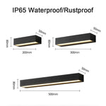lampe murale led moderne étanche ip65 noir 20cm 30cm 50cm câble électrique verre