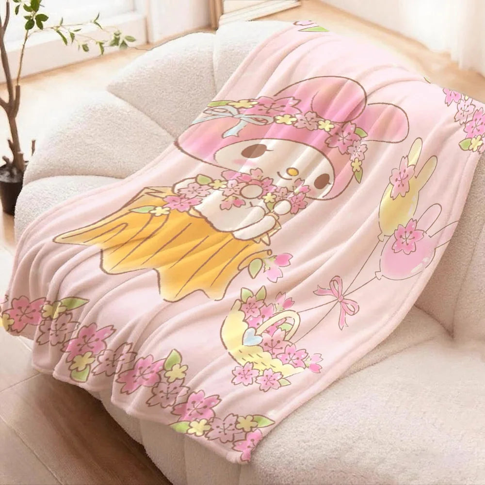 couverture polaire dessins animés coeurs rubans fleurs toutes saisons moderne hand wash polyester
