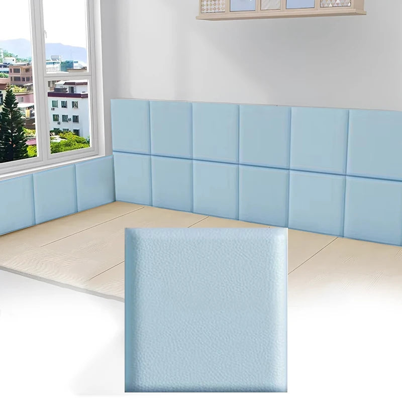 panneaux protection murale adhésifs anti choc modernes bleu clair gris rose pâle vert texture