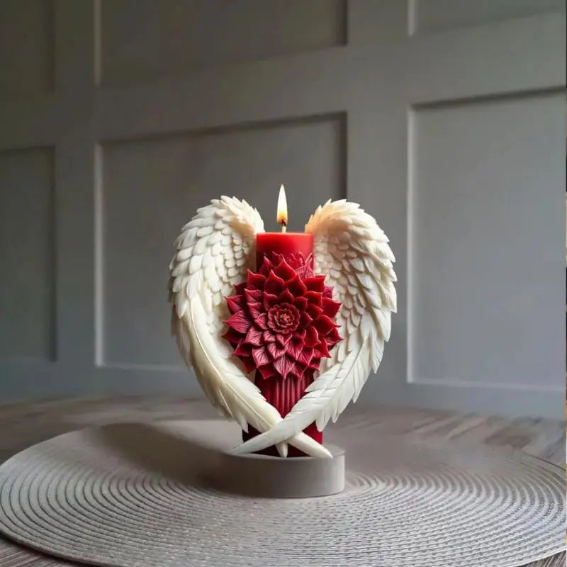 silicone moule artisanal bougie aile fleur relief feuilles rouge blanc décoration fabrication cire soja