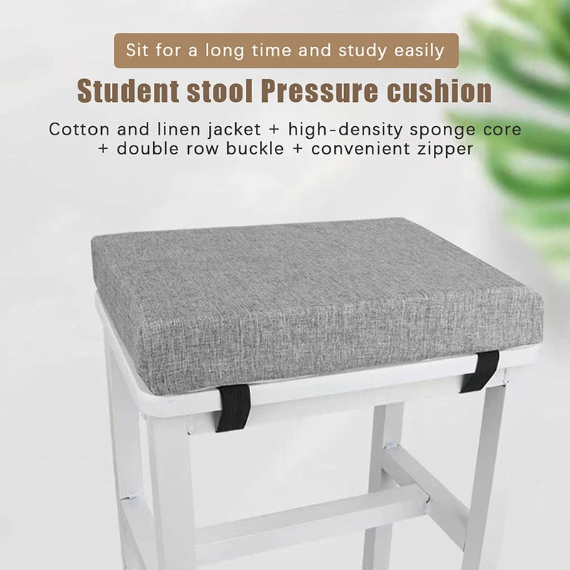 tabouret moderne gris toile lin coussin amovible imperméable boucles noiresscrição