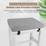 tabouret moderne gris toile lin coussin amovible imperméable boucles noiresscrição