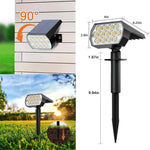 spots solaires led jardin extérieur 52 leds ip65 moderne jaune noir minimaliste