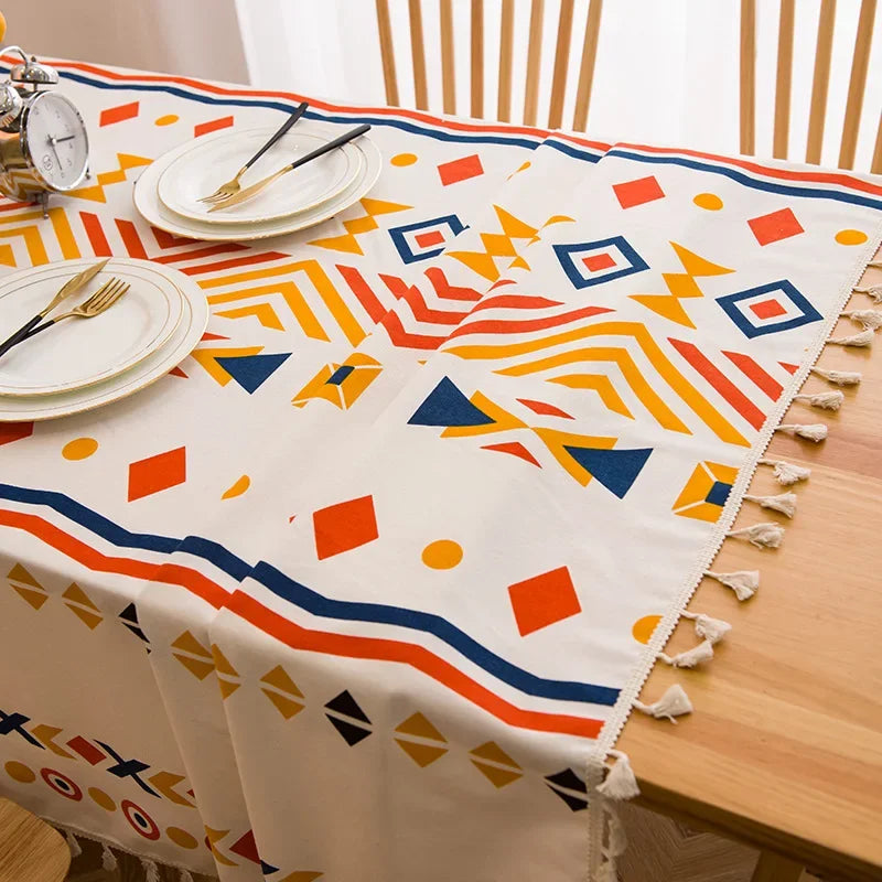 Nappe géométrique moderne coton polyester table basse extérieure hiver printempsété automne
