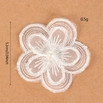 appliques decoratives dentelle blanche fleurs papillons broderie fine mariage decoration 20 pieces translucent