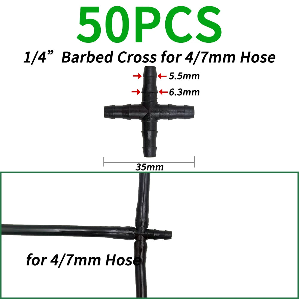 connecteurs arrosage gouttelettes noir adhésifs plastique robustes jardin pot fleurs 47mm