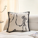 housse coussin géométrique noir blanc modernes 45x45cm amovibles lavables adultes casa bohème