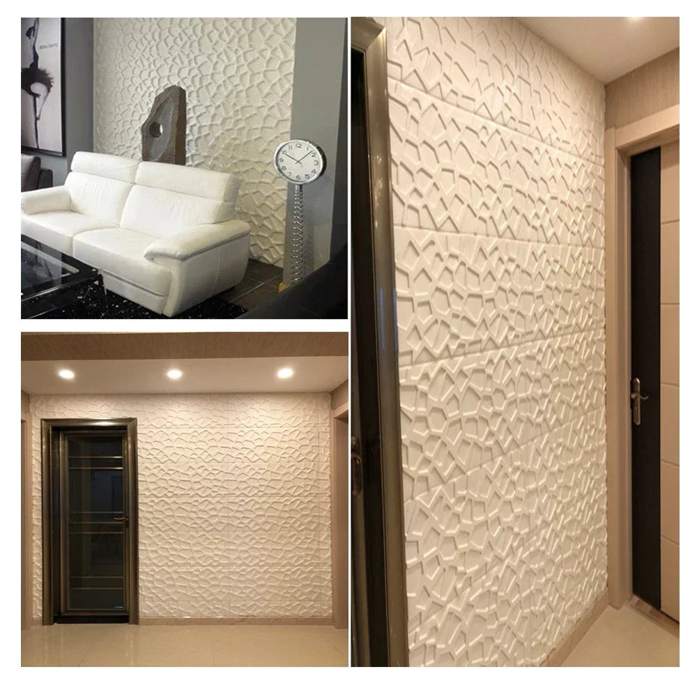 panneaux decoratifs modernes 30cm 30cm motif geometrique relief blanc rose gris
