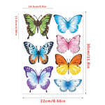 sticker mural papillons multicolores artiste adhésif décoration chambre enfants pvc 22x30cm