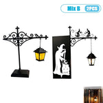 lampe murale vintage gothique motifs floraux fantôme livre noir écrou inclusion lanternes décoration