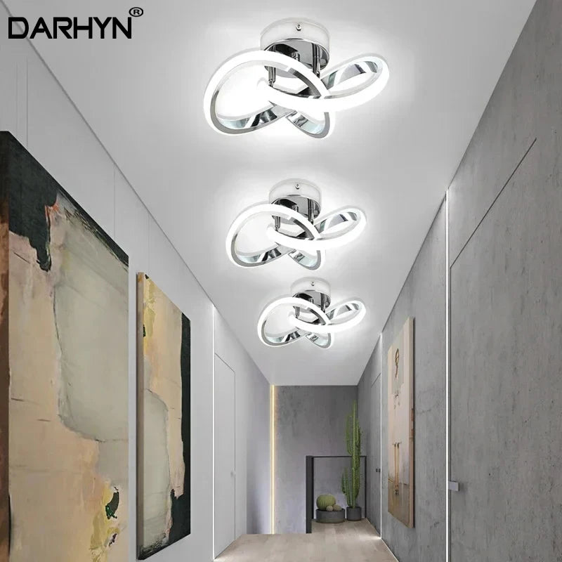 plafonniers modernes led surface montés modes éclairage noir or argent minimalistes télécommande