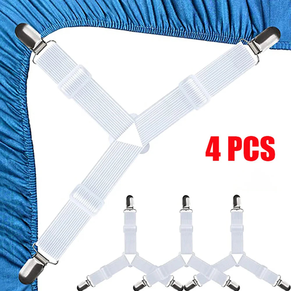 clips literie blanc noir rayures fines moderne clips métalliques rubans fixation pack quatre
