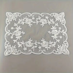 serviette table florale polyester blanc beige dentelle classique romantique rétro pâques festive