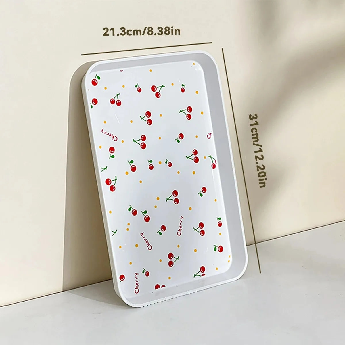 assiettes modernes cerises rouges deco alimentaire maison beige clair multifonctionnelle
