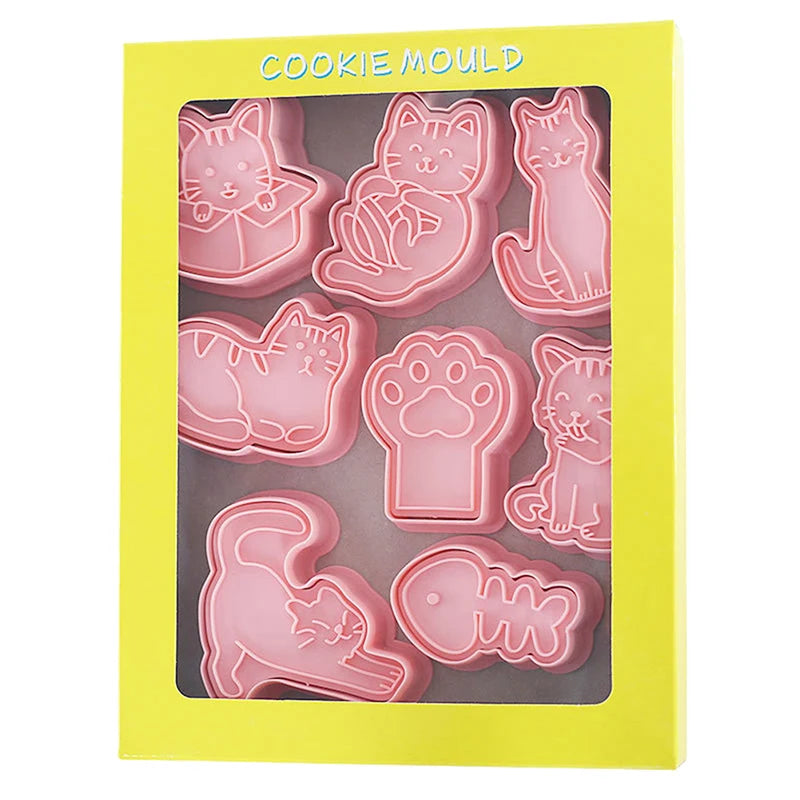 outils pâtisserie emporte pièces biscuits animaux dessin animé cartoon orange vert rose beige
