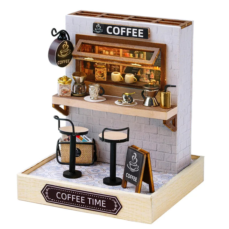 miniature magasin vintage bois artisanale diy bacs fruits légumes viandes sucreries pâtisseries