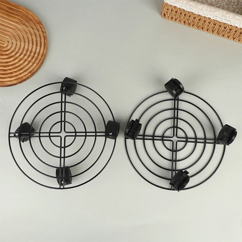 support plantes intérieur métal noir industriel quatre roues mobile plateau pots fleurs robuste angle