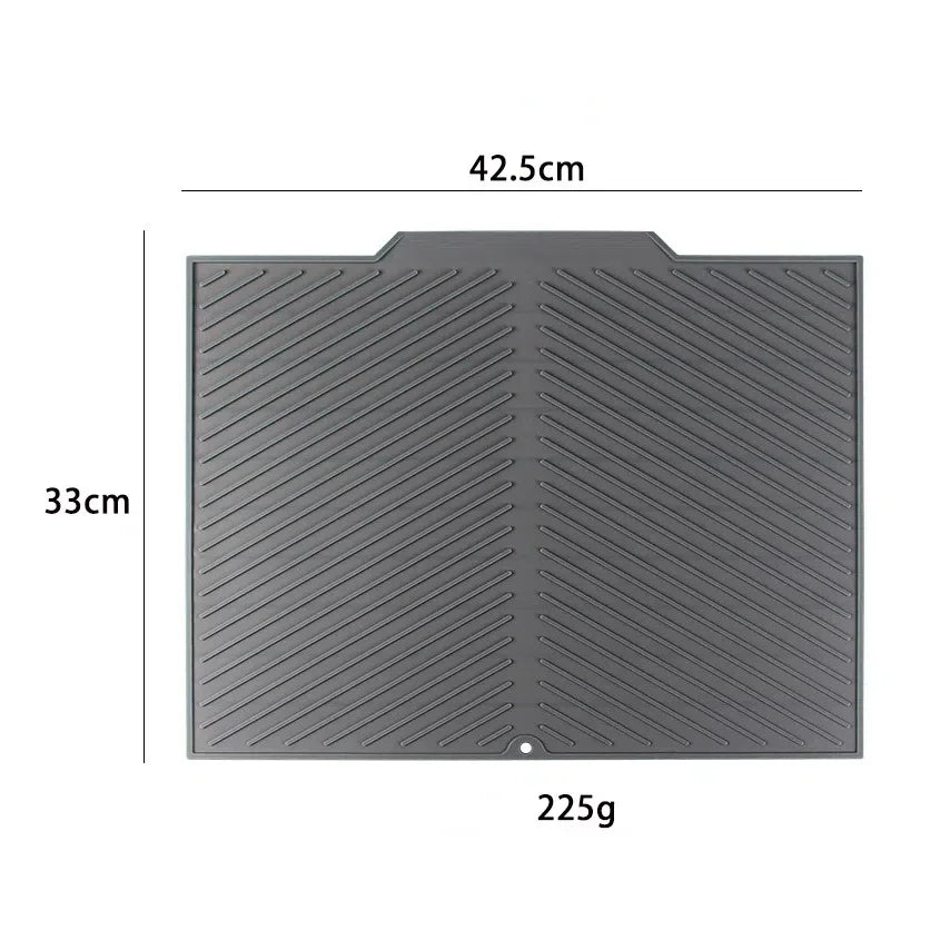 tapis table silicone rectangulaire moderne rayures ondulées gris noir protection cuisine support vaisselle