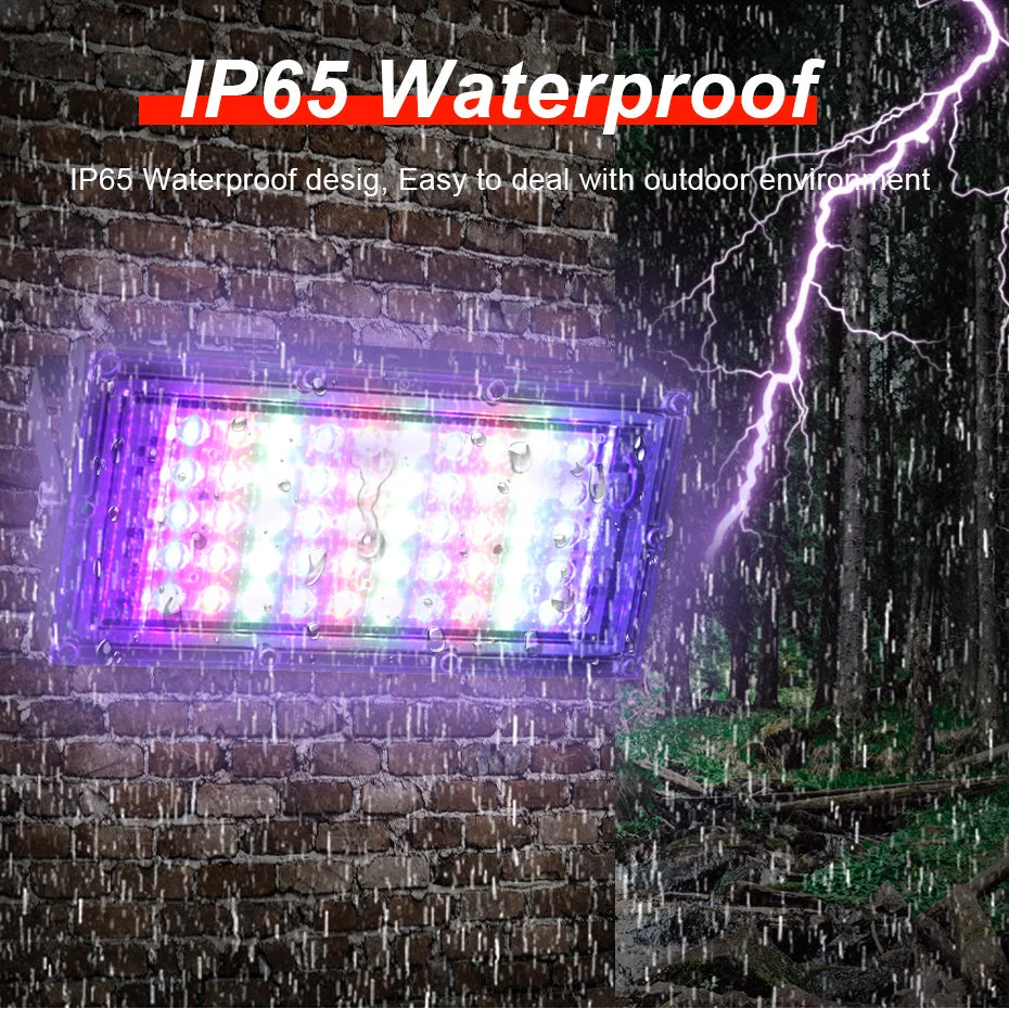 projecteur led rgb extérieur ip65 moderne télécommande 24touches 50w 100w 300w ledspotlight