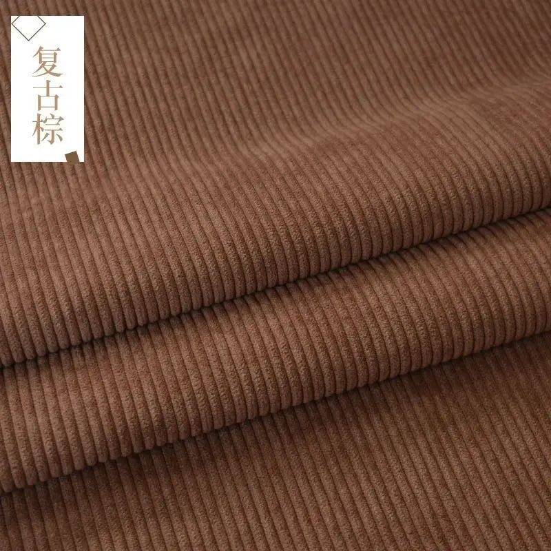 tissu velours côtelé rayures vert olive marron vintage doux chaud polyester coudre maison bricolage