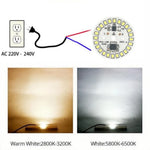 ampoule led 220v 12w 9w 7w 5w 3w cold white e27 circulaire smd