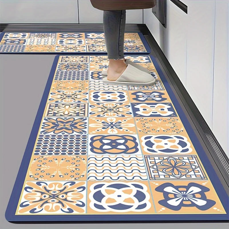 tapis sol intérieur antidérapant pvc motifs géométriques classiques cuisine salle bain porte