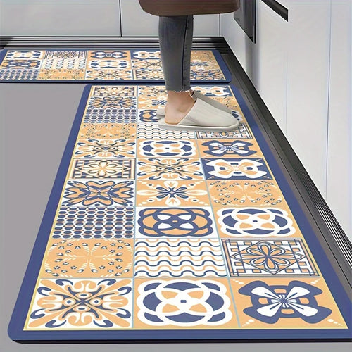 tapis sol intérieur antidérapant pvc motifs géométriques classiques cuisine salle bain porte