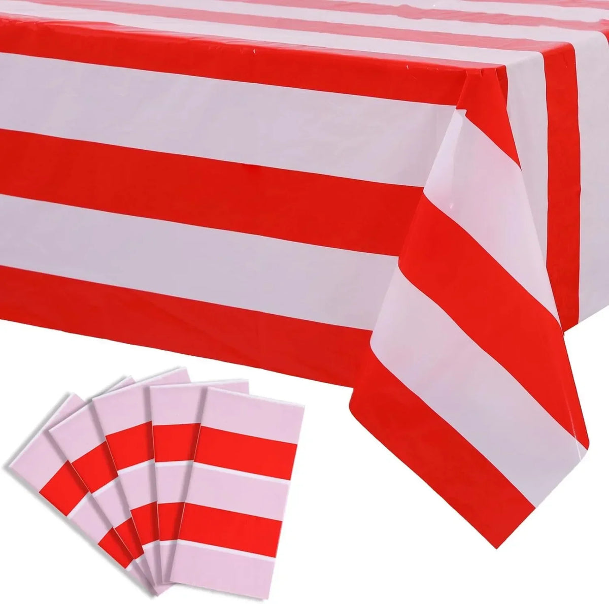 nappe rayures horizontales rose blanche décoration fête anniversaire enfantine transparente occasionnelle festive