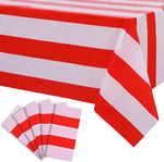 nappe rayures horizontales rose blanche décoration fête anniversaire enfantine transparente occasionnelle festive