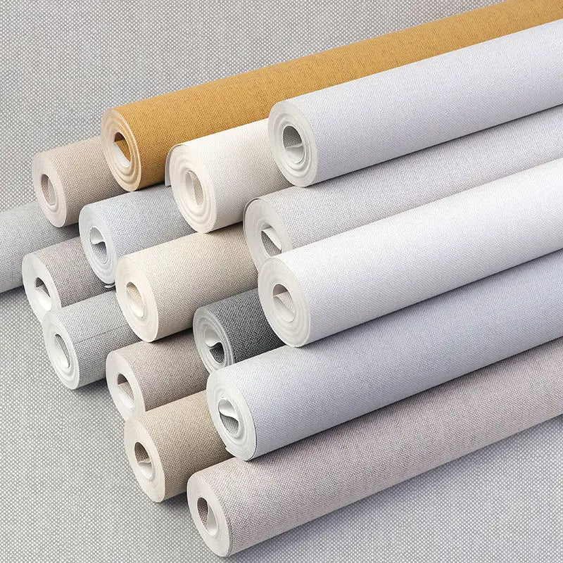 papier peint moderne minimaliste uni beige gris résistant humidité cuisine chambre salon