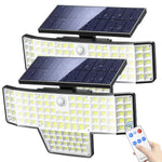 projecteur solaire led ip65 étanche capteur mouvement télécommande moderne gris bleu contemporain