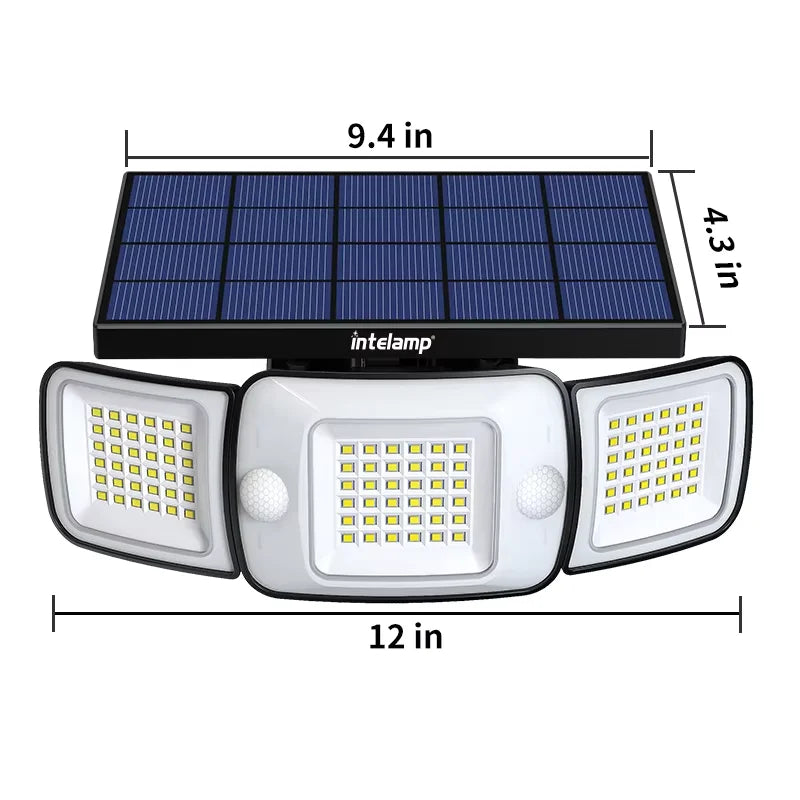 lampe solaire extérieure moderne capteur mouvement panneau solaire led noir blanc ip65