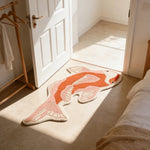 tapis poisson stylé orange rose moderne antidérapant polyestère absorbant intérieur extérieur piscine pique nique
